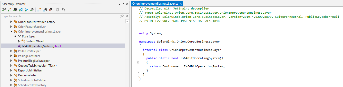 Empty .NET class prior to backdoor code addition [ver. 2019.4.5200.8890]