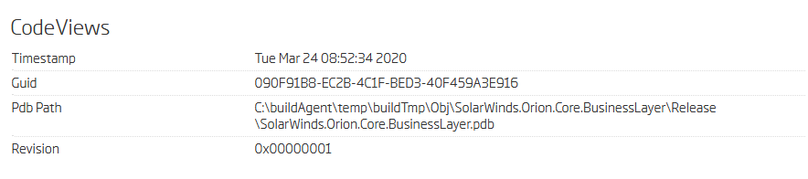 Backdoored library PDB symbols time [ver. 2019.4.5200.9083]