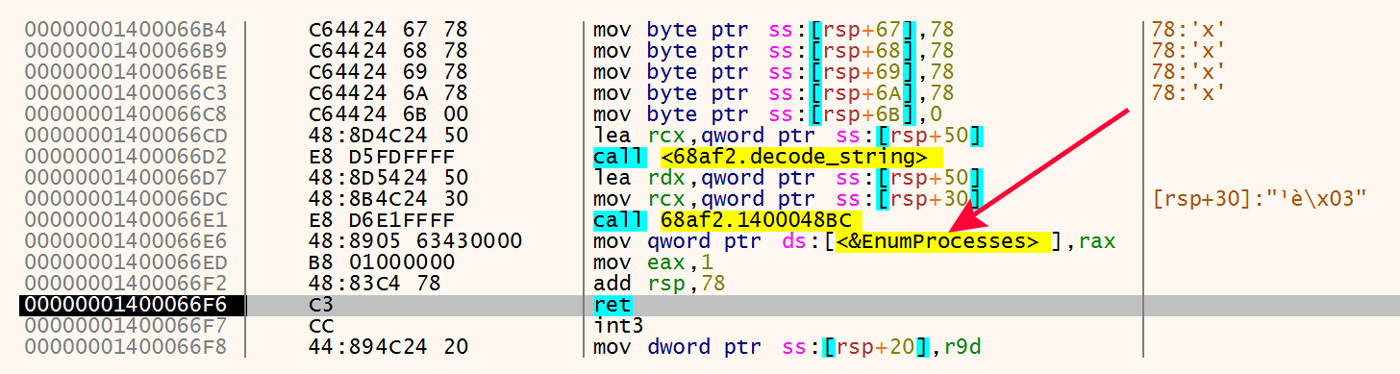 Import EnumProcesses