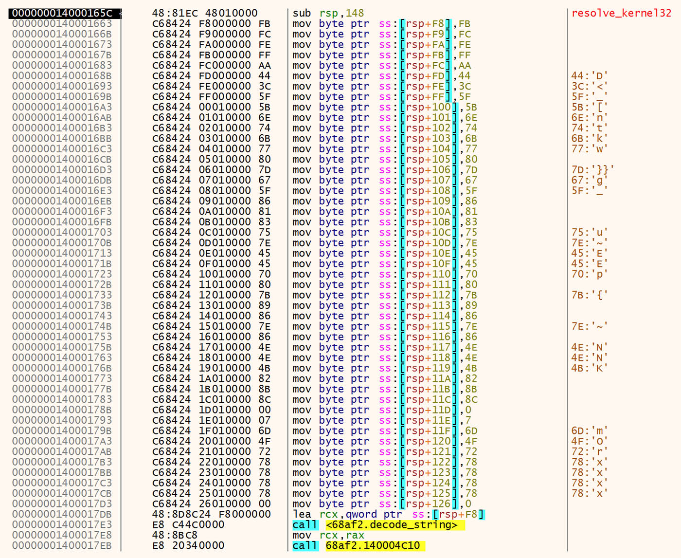 First Encoded String