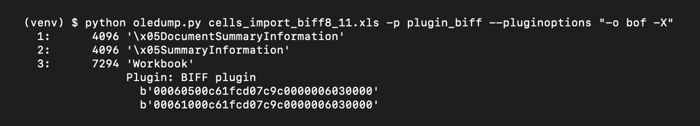 BOF Record Output from oledump