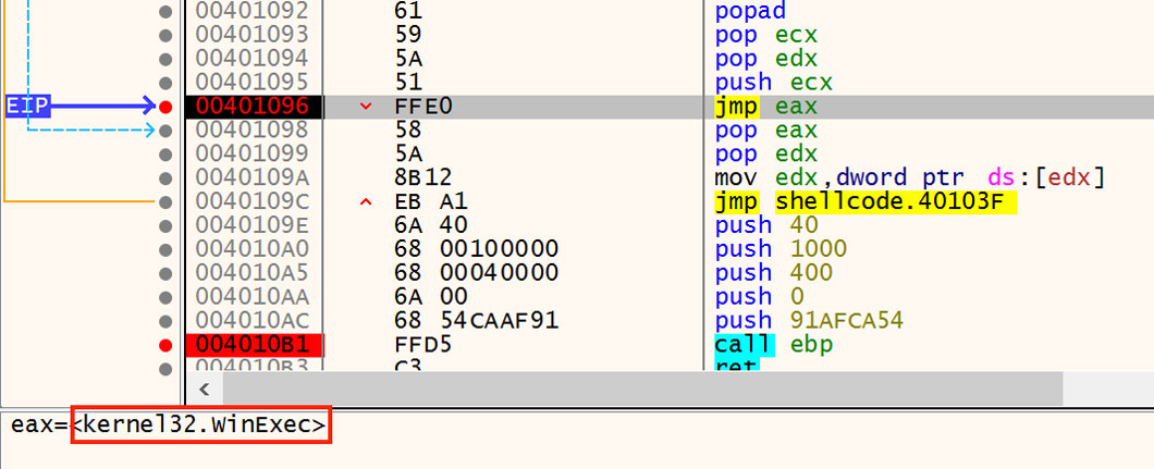 Execution via WinExec