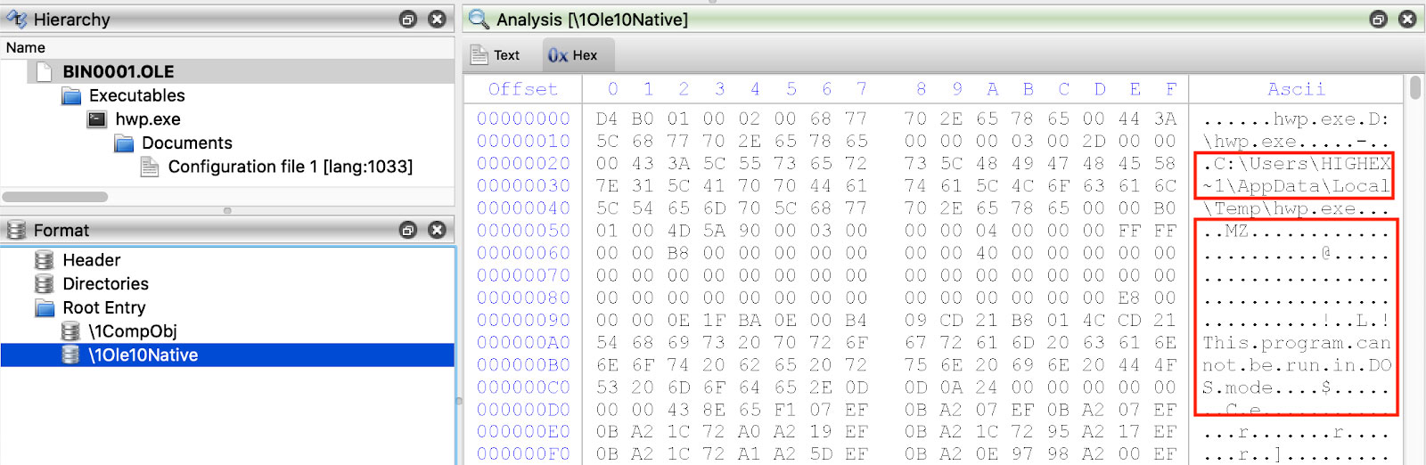 Path with Username and Embedded PE