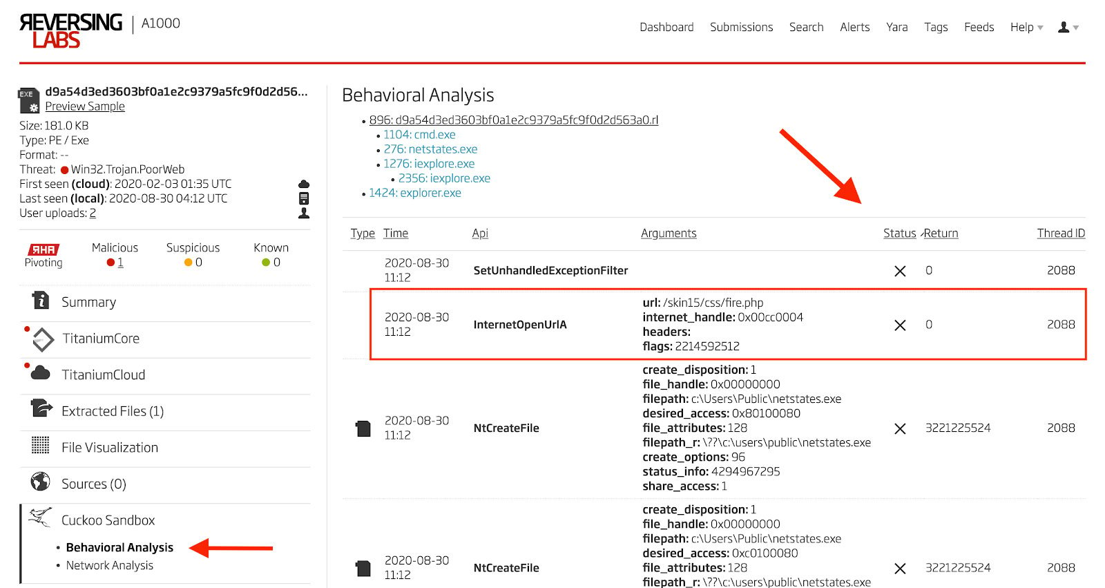 Failed API Call to InternetOpenUrlA