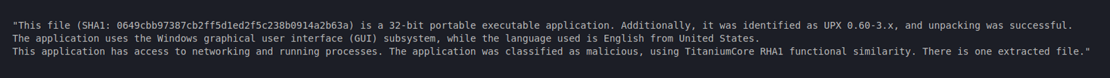 Human readable File Analysis output