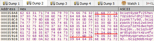 Figure 13: Decoded and Decompressed Bitcoin Wallet Addresses