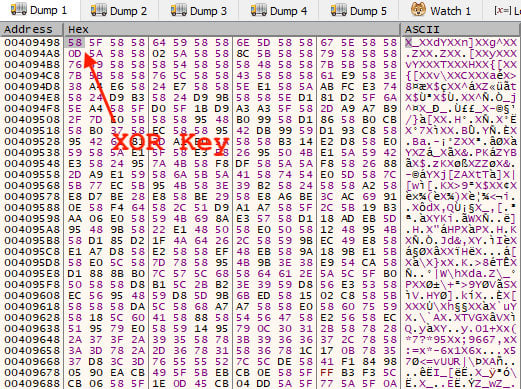 Figure 10: First Byte of Encoded Data is XOR Key