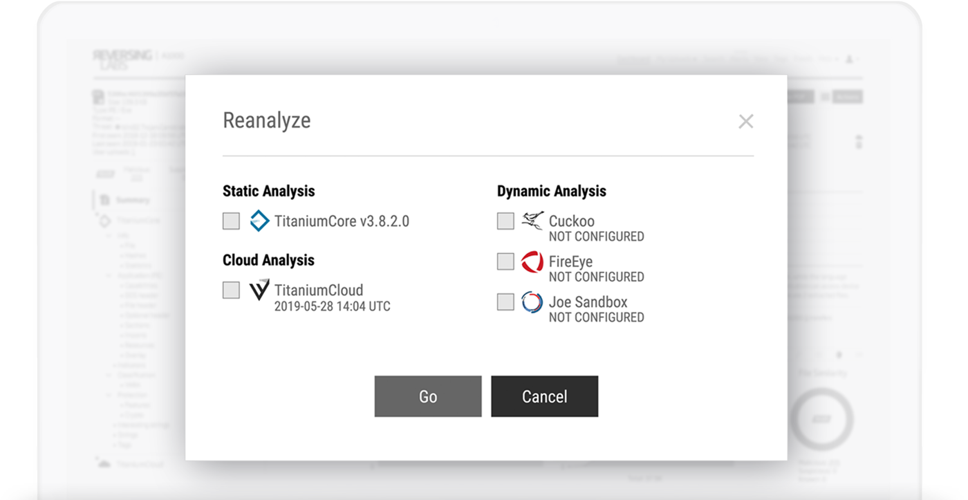 Reanalyze files to multiple services in a single pane of glass