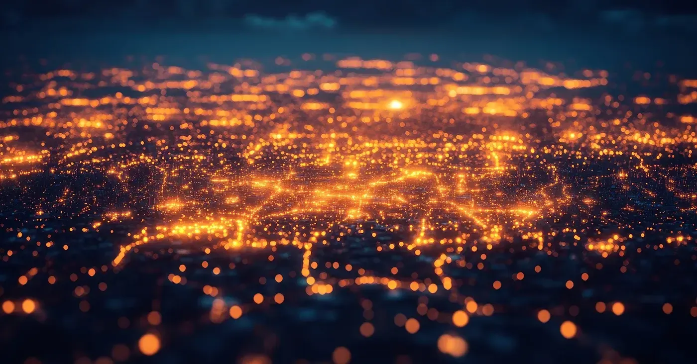 urban sprawl lights at night