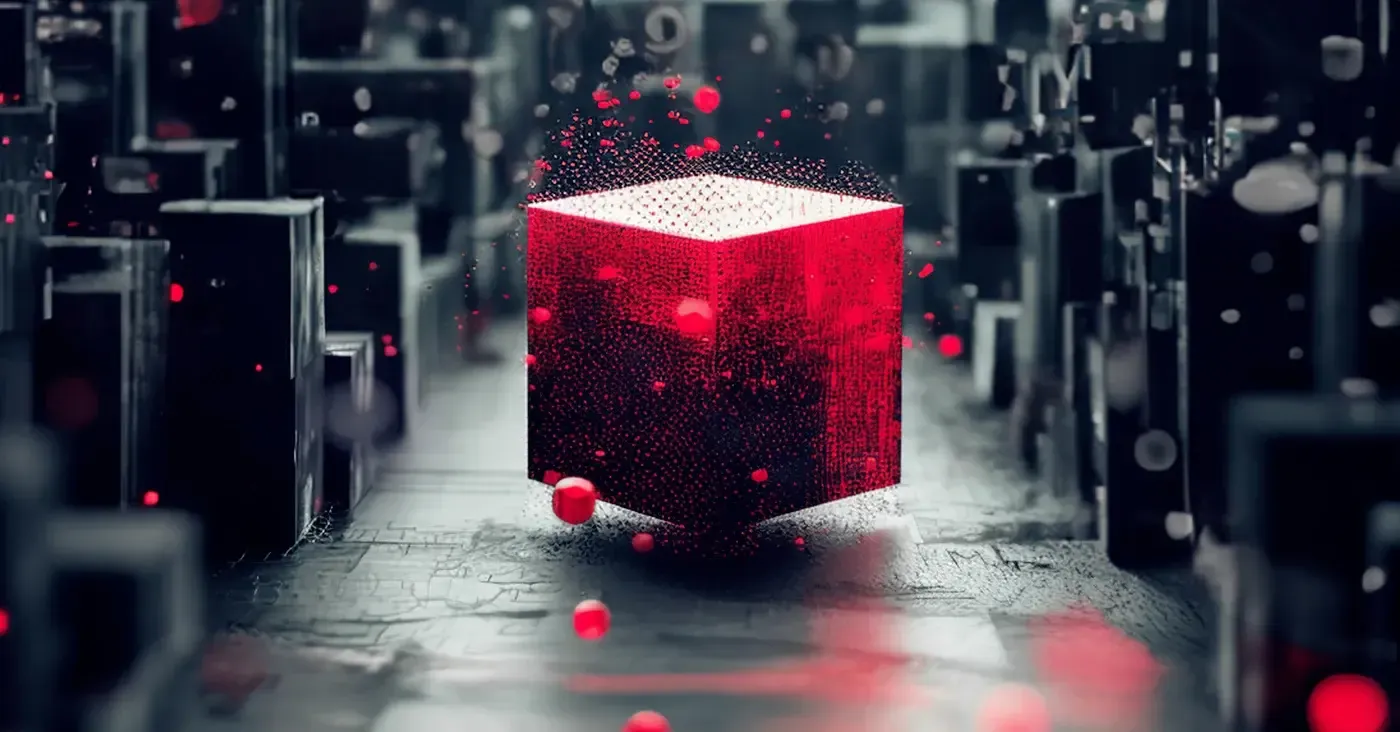 red glowing cube