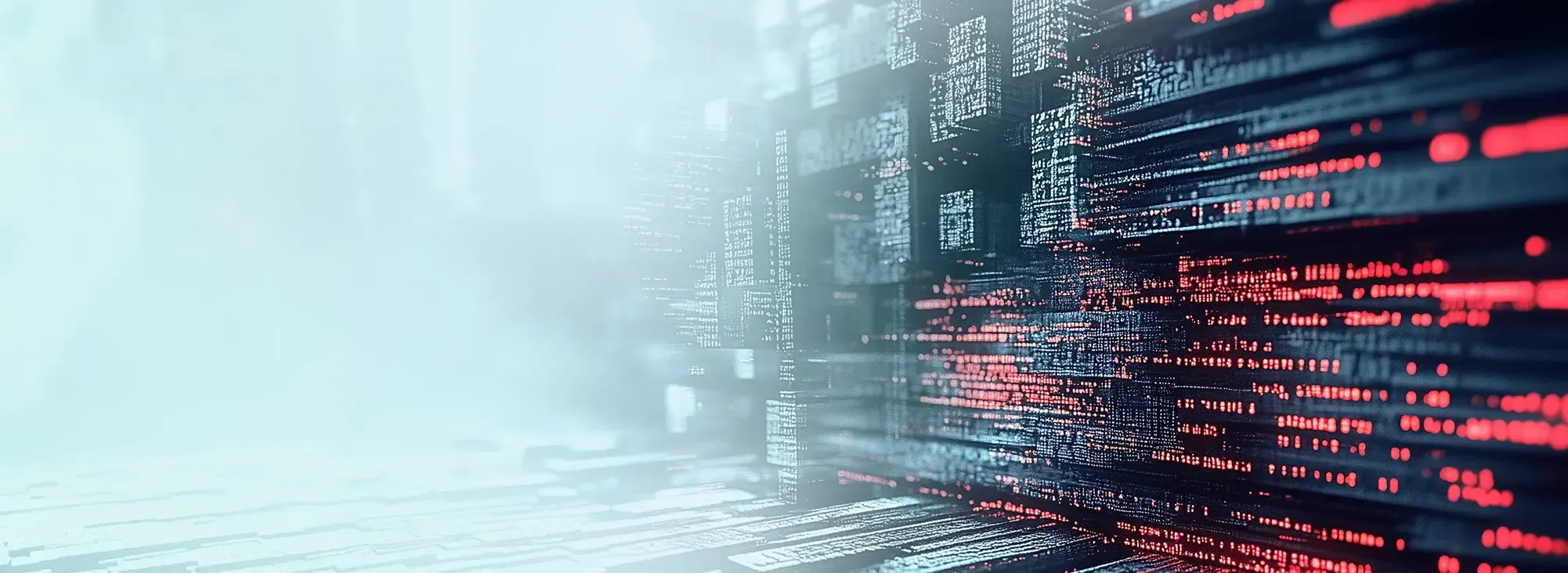 high tech dashboard with red lights