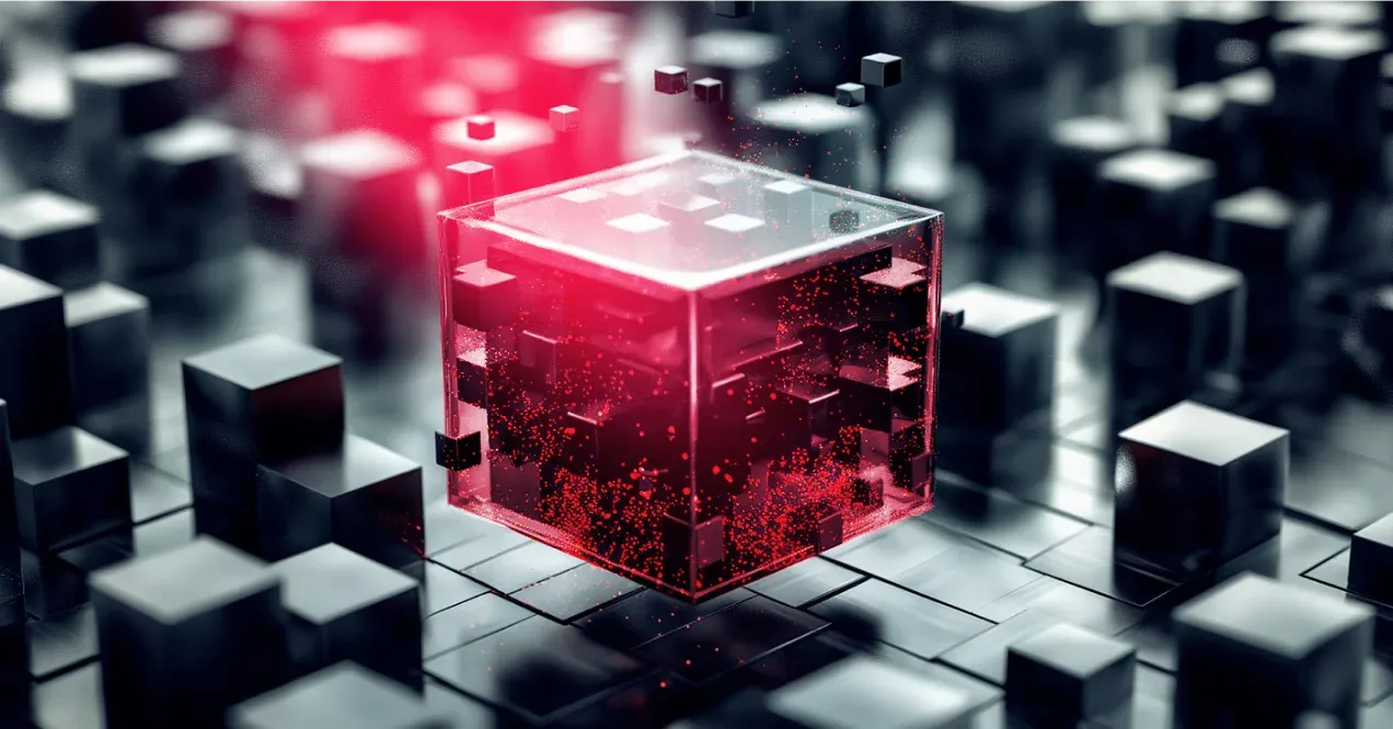floating red cube