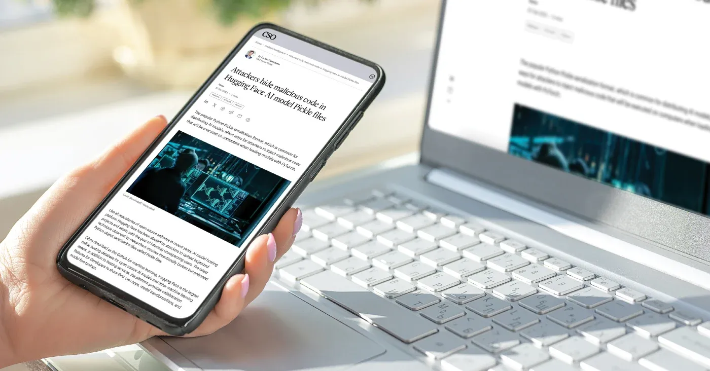 phone screen displaying news article